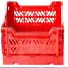 10 x AY-KASA Collapsible Storage Bin Container Basket Tote, Folding Basket Crate Container : Storage, Kitchen, Houseware Utility Basket Tote Crate Mini-Box (RED) view 1