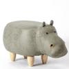 Visual taste Dreamer Creative Footstool Ottoman upholstered Ride-on Stool Changing Shoes Solid Wood Hippo Modeling Decorative Furniture-C 65x35x37cm(26x14x15inch) view 1