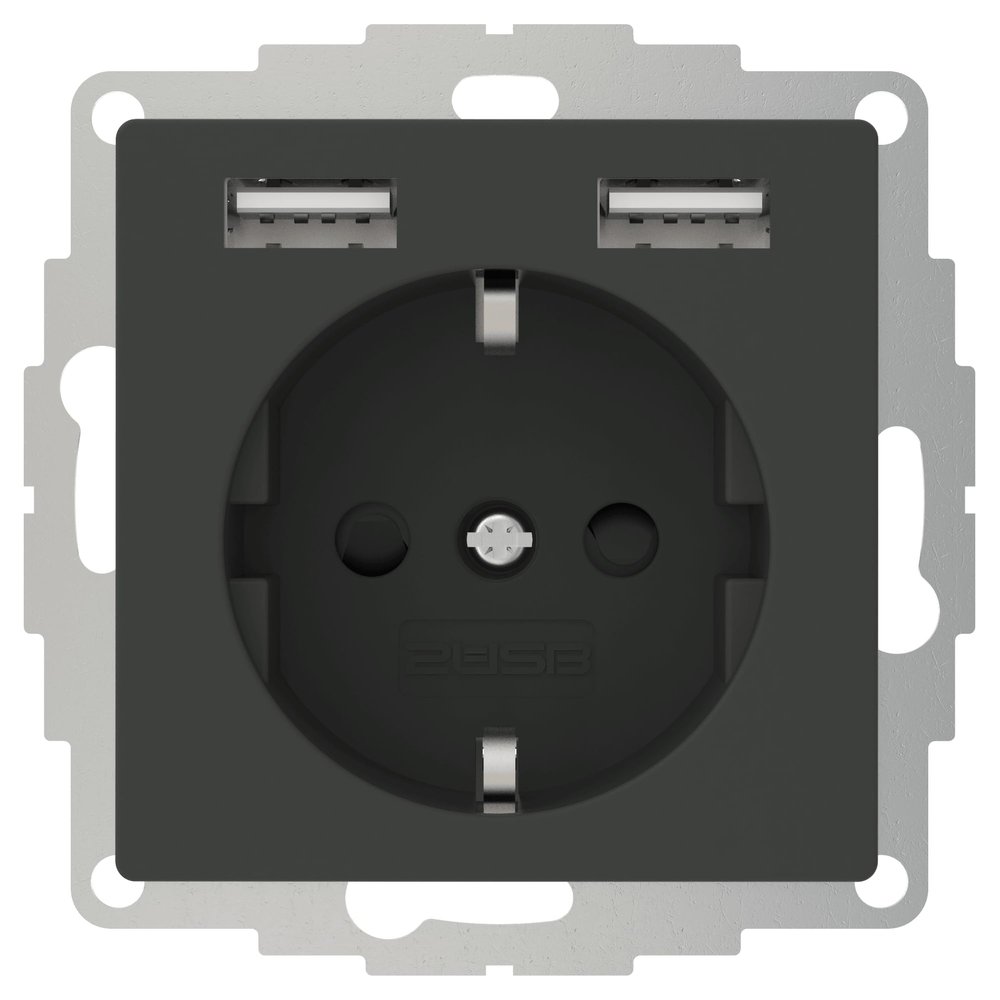 2USB inChargePRO USB AA Socket-Outlet 12W 2.4A Anthracite