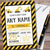 Digger Construction Dump Everything Personalized Childrens Birthday Party Invitations view 1