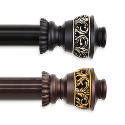A&F Rod Dcor - Filagree 1.5" Non-telescoping Heavy Duty Curtain Rod 11ft - Black