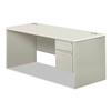 HON 38000 Series Left Pedestal Desk, 66" X 30" X 30", Light Gray/Silver view 1