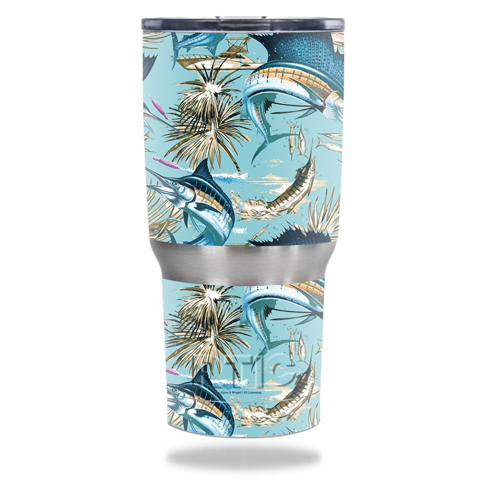 MightySkins Skin Compatible with RTIC Tumbler 20 oz (2016) Island Fish | Protective, Durable, and Unique Vinyl Decal wrap Cover | Easy to Apply, Remove, and Change Styles | Made in The USA