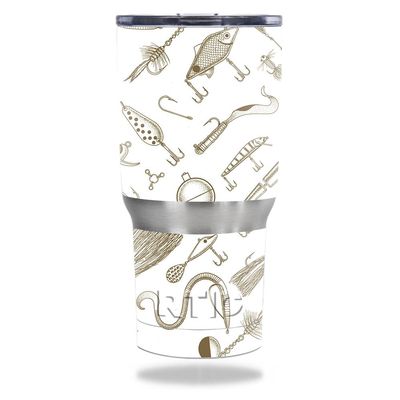 MightySkins Skin Compatible with RTIC Tumbler 20 oz (2016) Retro Lures | Protective, Durable, and Unique Vinyl Decal wrap Cover | Easy to Apply, Remove, and Change Styles | Made in The USA