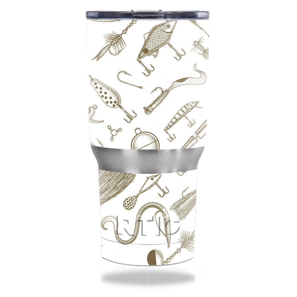 MightySkins Skin Compatible with RTIC Tumbler 20 oz (2016) Retro Lures | Protective, Durable, and Unique Vinyl Decal wrap Cover | Easy to Apply, Remove, and Change Styles | Made in The USA