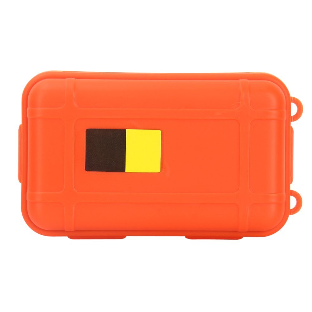 Estink Small Survival Storage Case, Watertight Shockproof Orange Box