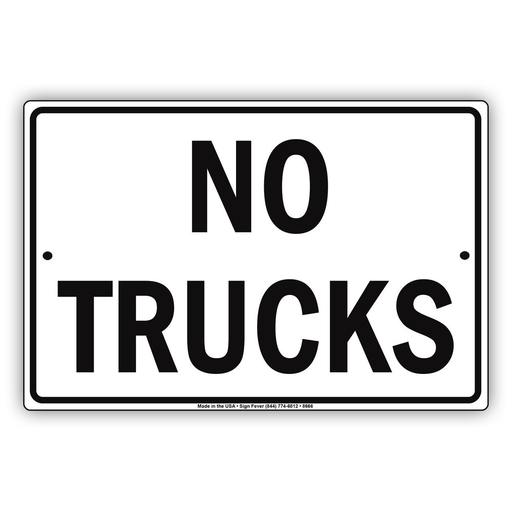 No Trucks In Driveway Towing Private Drive Aluminum Metal Sign 12"x18"