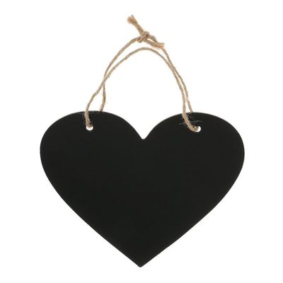 WINOMO Heart Chalkboard Sign: Hanging Chalkboard Sign Wooden Heart Shaped Double Sided Message Board