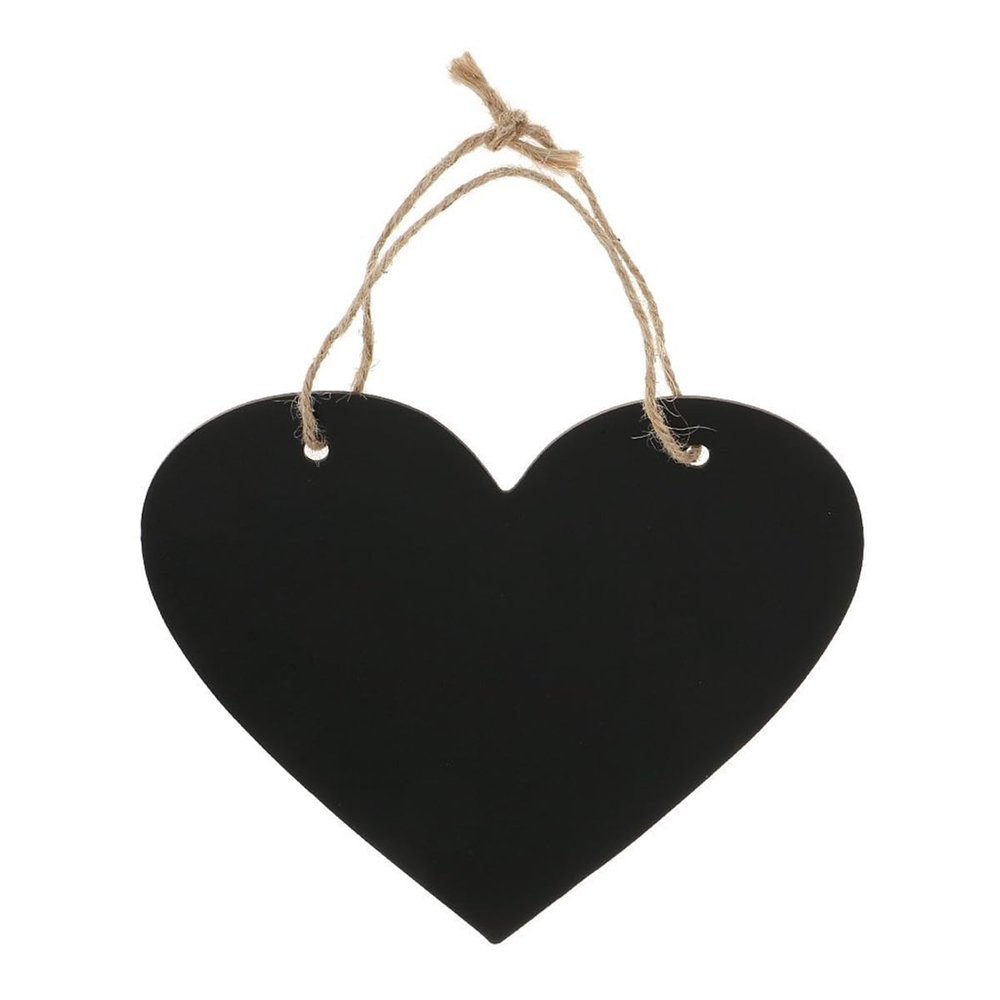 WINOMO Heart Chalkboard Sign: Hanging Chalkboard Sign Wooden Heart Shaped Double Sided Message Board