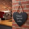 WINOMO Heart Chalkboard Sign: Hanging Chalkboard Sign Wooden Heart Shaped Double Sided Message Board view 4