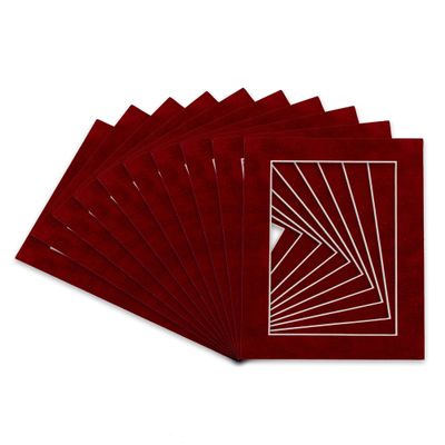 Poster Palooza 22x28 Mat for 20x24 Photo - Precut Bright Red Suede Picture Matboard for Frames Measuring 22 x 28 Inches - Bevel Cut Matte to Display Art Measuring 20 x 24 Inches - Acid Free ONE MAT