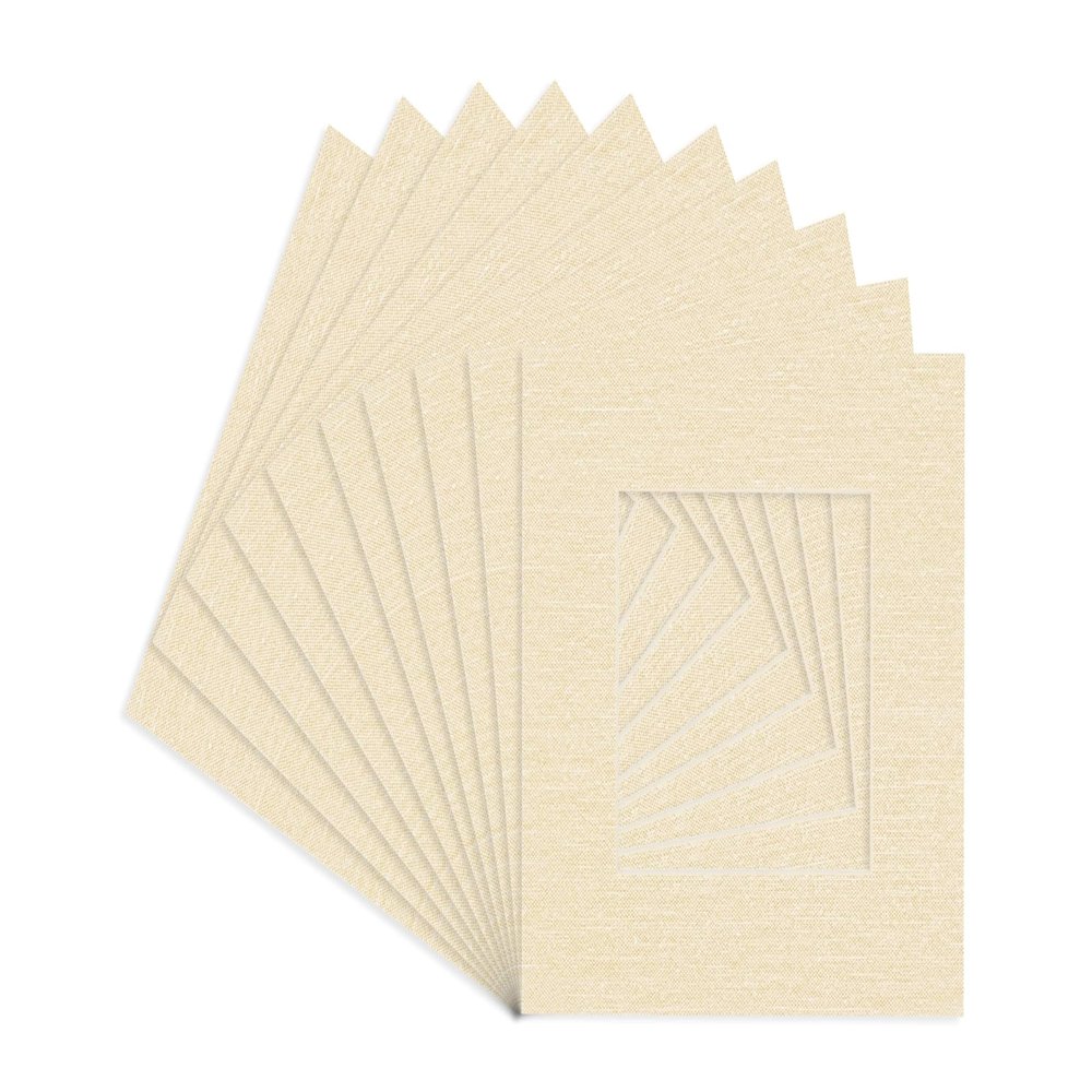 Poster Palooza 16x16 Mat for 8x8 Photo - Precut Fresh Linen Canvas Picture Matboard for Frames Measuring 16 x 16 Inches - Bevel Cut Matte to Display Art Measuring 8 x 8 Inches - Acid Free ONE MAT