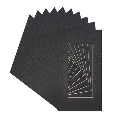 Poster Palooza 12x16 Mat for 11x14 Photo - Precut Morroco Black Picture Matboard for Frames Measuring 12 x 16 Inches - Bevel Cut Matte to Display Art Measuring 11 x 14 Inches - Acid Free ONE MAT