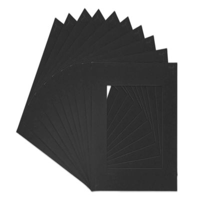 20x20 Mat for 10x10 Photo - Precut Black with Black Core Picture Matboard for Frames Measuring 20 x 20 Inches - Bevel Cut Matte to Display Art Measuring 10 x 10 Inches - Acid Free ONE MAT
