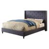 Furniture of America Hollis Contemporary Fabric Upholstery Bed with Nailhead Trim and Tufted, Eastern King, Blue view 1