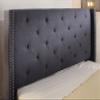 Furniture of America Hollis Contemporary Fabric Upholstery Bed with Nailhead Trim and Tufted, Eastern King, Blue view 4