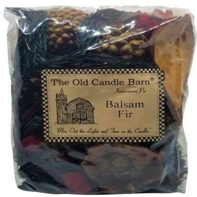 Old Candle Barn Balsam Fir Potpourri 4 Cup Bag - Perfect Winter or Christmas Decoration or Bowl Filler - Well Scented
