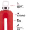 Sigg - Star Water Bottle - BPA-Free, Leak-Proof Glass Bottle, Anti-Shock - Non-Slip Silicone Case - Designed in Switzerland - Scarlet - 28 Oz view 3