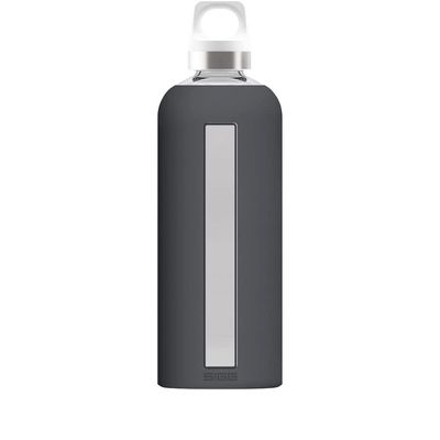 SIGG - Star Water Bottle - BPA-Free, Leak-Proof Glass Bottle, Anti-Shock - Non-Slip Silicone Case - Designed in Switzerland - Shade - 28 Oz