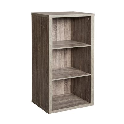 ClosetMaid 3 Cube Storage Shelf Organizer Bookshelf with Back Panel, Easy Assembly, Wood, Weathered Gray