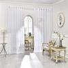 ASATEX Pair of White Extra Wide, Extra Long Length 108 x 108 Inch Sheer Wall to Wall Room Divider Curtains with 2 Matching Tie-Backs. Can Also Be Used As Outdoor Patio Curtains. KAR 108 x 108 White view 3