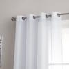 ASATEX Pair of White Color Extra Long Length 54 x 108 Inch Faux Linen Sheer Living Room Curtains. Grommet Window Panels Also Look Great in Kitchen, Dining, Boys or Girls Bedroom. KAR 54 x 108 White view 1
