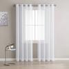 ASATEX Pair of White Color Extra Long Length 54 x 108 Inch Faux Linen Sheer Living Room Curtains. Grommet Window Panels Also Look Great in Kitchen, Dining, Boys or Girls Bedroom. KAR 54 x 108 White view 2