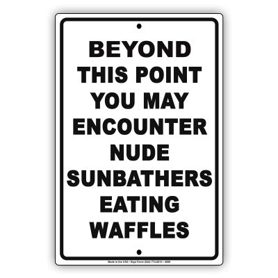 Beyond This Point You May Encounter Nude Pool Aluminum Metal Sign High Quality Display Board Advertisement 8"x12"