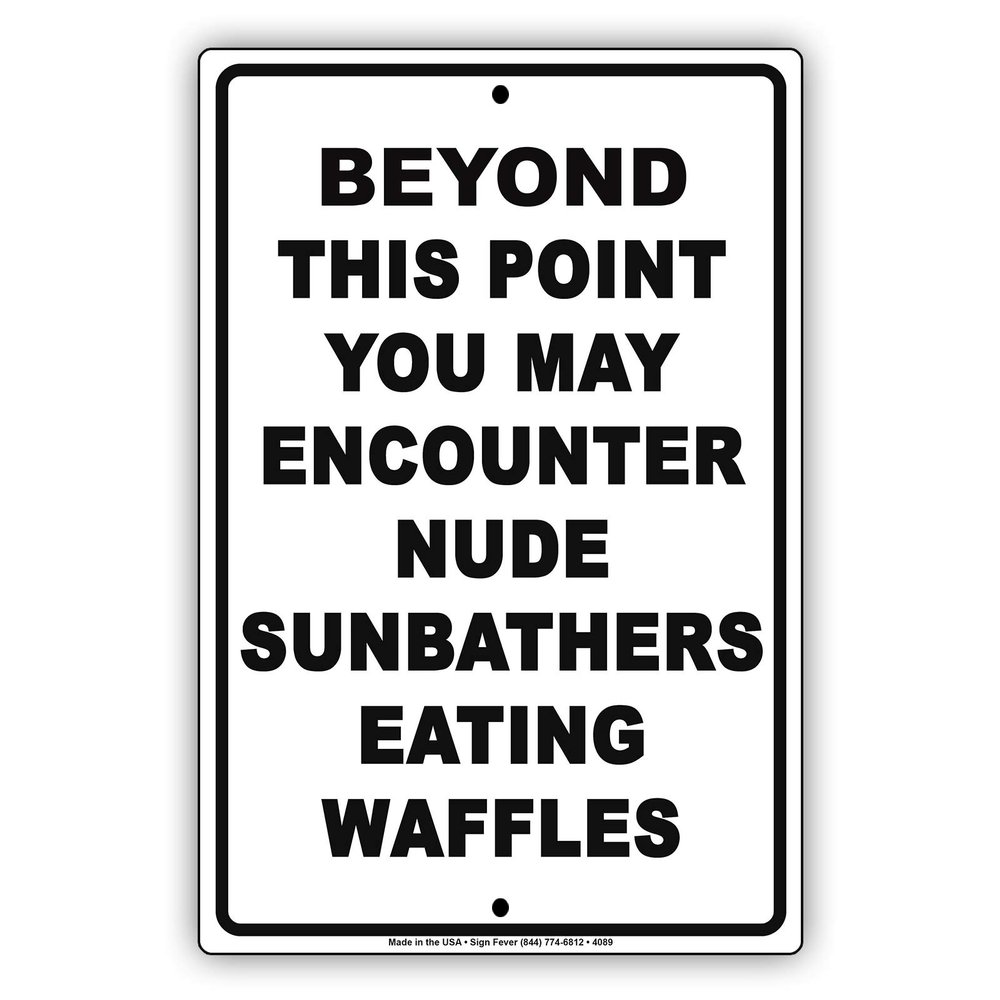 Beyond This Point You May Encounter Nude Pool Aluminum Metal Sign High Quality Display Board Advertisement 8"x12"