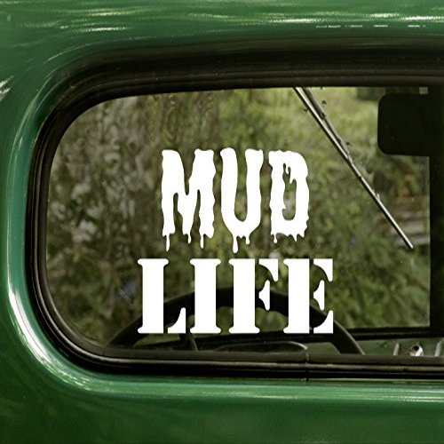 2 MUD Life Off Road Decals Sticker White for Window Car Jeep 4x4 Truck Laptop Bumper Rv