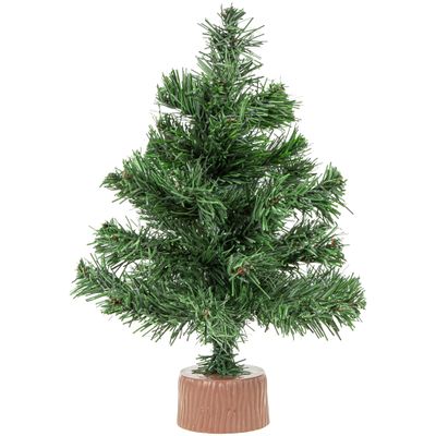Northlight Pine Christmas Tree in Faux Wood Base, 12", Brown