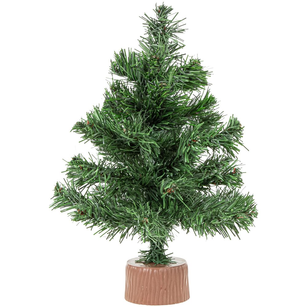 Northlight Pine Christmas Tree in Faux Wood Base, 12", Brown
