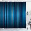Ambesonne Harbour Stripe Shower Curtain, Vibrant Nvay Blue Background with Thin Vertical Lines Modern Design, Cloth Fabric Bathroom Decor Set with Hooks, 69" W x 75" L, Navy Blue Teal view 1