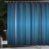 Ambesonne Harbour Stripe Shower Curtain, Vibrant Nvay Blue Background with Thin Vertical Lines Modern Design, Cloth Fabric Bathroom Decor Set with Hooks, 69" W x 75" L, Navy Blue Teal view 3