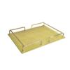 American Atelier Shagrin Rail Tray, Gold/Gold, Rectangle view 1