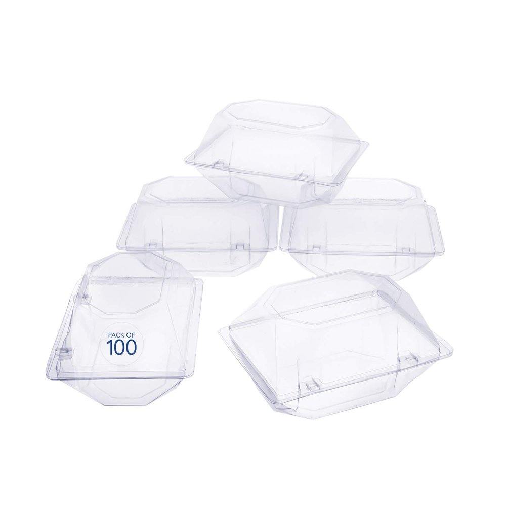 Royal Imports Clear Plastic Flower Box for Corsage, Boutonniere, Rose, Orchid Prom Wedding Craft Container 6x5x4-100 Pack