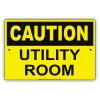 Caution Utility Room Service Electrical Aluminum Metal 12"x18" Sign view 1