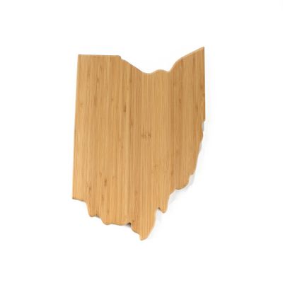 BambooMN Ohio Silhouette Bamboo Serving and Cutting Board - 1 Unit - 11.75" x 12" x 0.60"