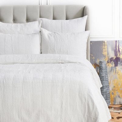 ELISABETH YORK Waffle Dove Queen Coverlet Full/Queen Quilt Dove