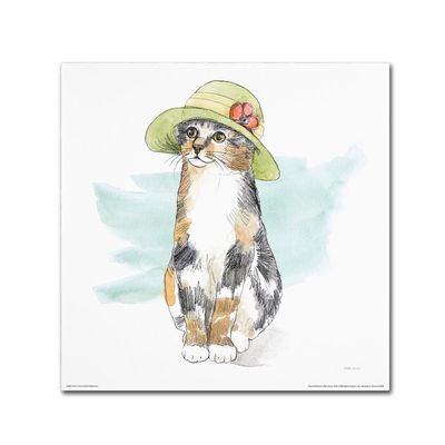 Trademark Fine Art Fancy Cats III Watercolor by Beth Grove, 18x18-Inch