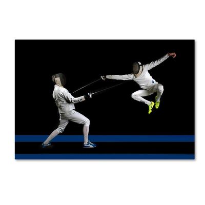 Canvas Wall Art - Hilde Ghesquiere 'Fencing' Wall Art for Living Room, Bedroom, or Office Dcor by Trademark Fine Art