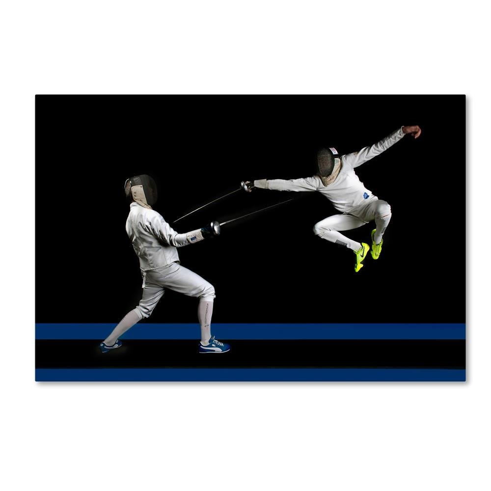 Canvas Wall Art - Hilde Ghesquiere 'Fencing' Wall Art for Living Room, Bedroom, or Office Dcor by Trademark Fine Art