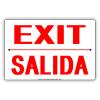 Exit Only Salida Spanish English Aluminum Sign 12"x18" view 1