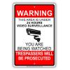 Warning This Area Zone Is Under 24 Hour Survellance You Are Being Watched Police Security CCTV Aluminum Sign 12"x18" view 1