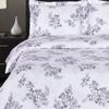 4-PC Bally -Floral Print includes- 3pc 100%Cotton Full/Queen Duvet Cover Set, 300TC single ply yarn with button enclosure Cover set and pillow shams+1pc Full/Queen Down Alternative comforter view 2