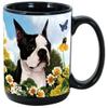 (Boston Terrier) Garden Party 15 Oz Black Coffee Cup Mug, Dog & Cat Pet Gift, For Extreme Animal Lovers! view 1