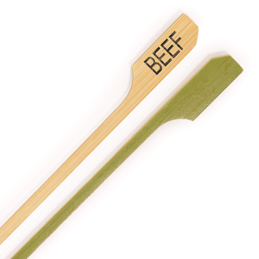 BambooMN Beef Meat Marker Bamboo Paddle Pick - 3.5" (8.9cm) - 1,000 Units