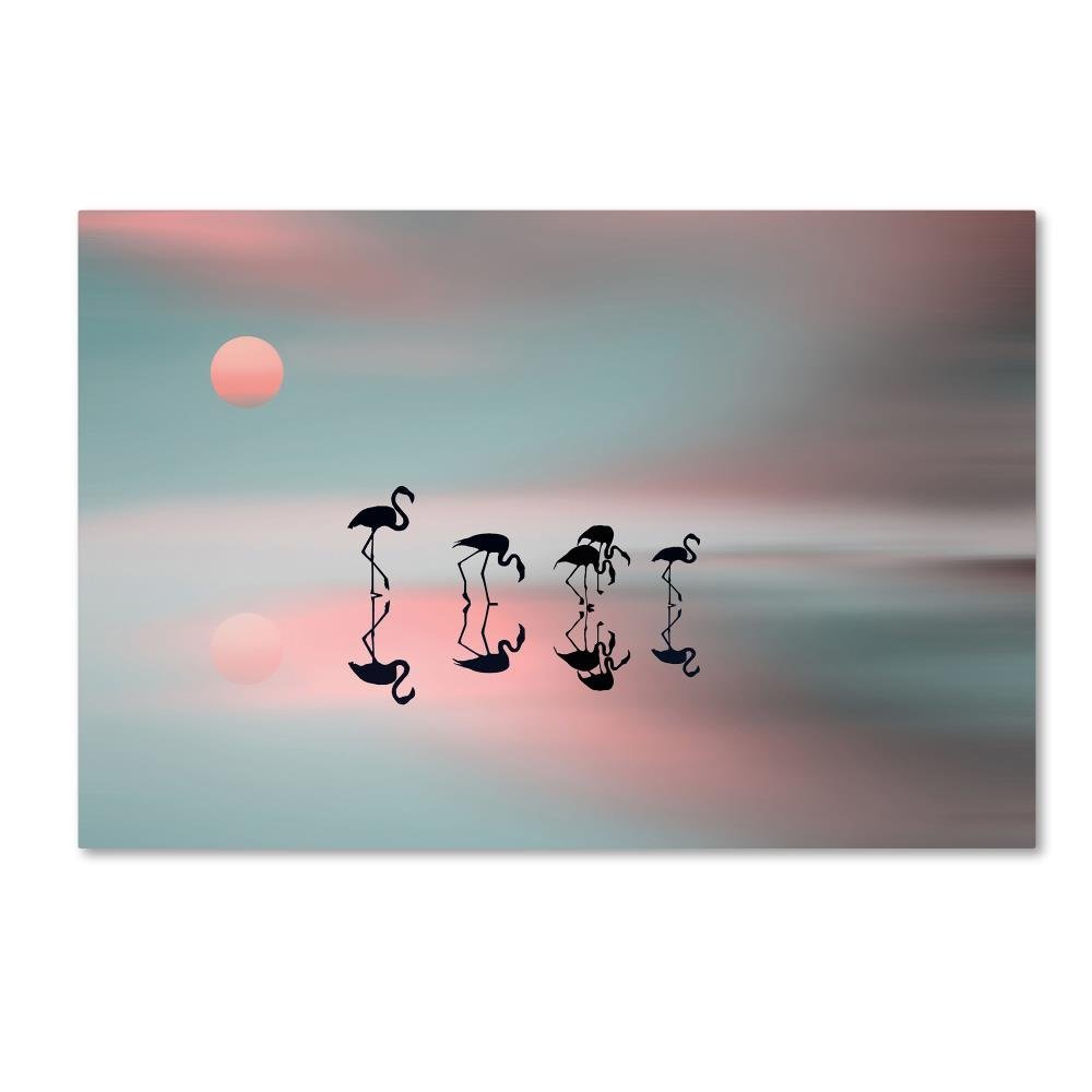 Trademark Fine Art Family Flamingos by Natalia Baras, 16x24-Inch