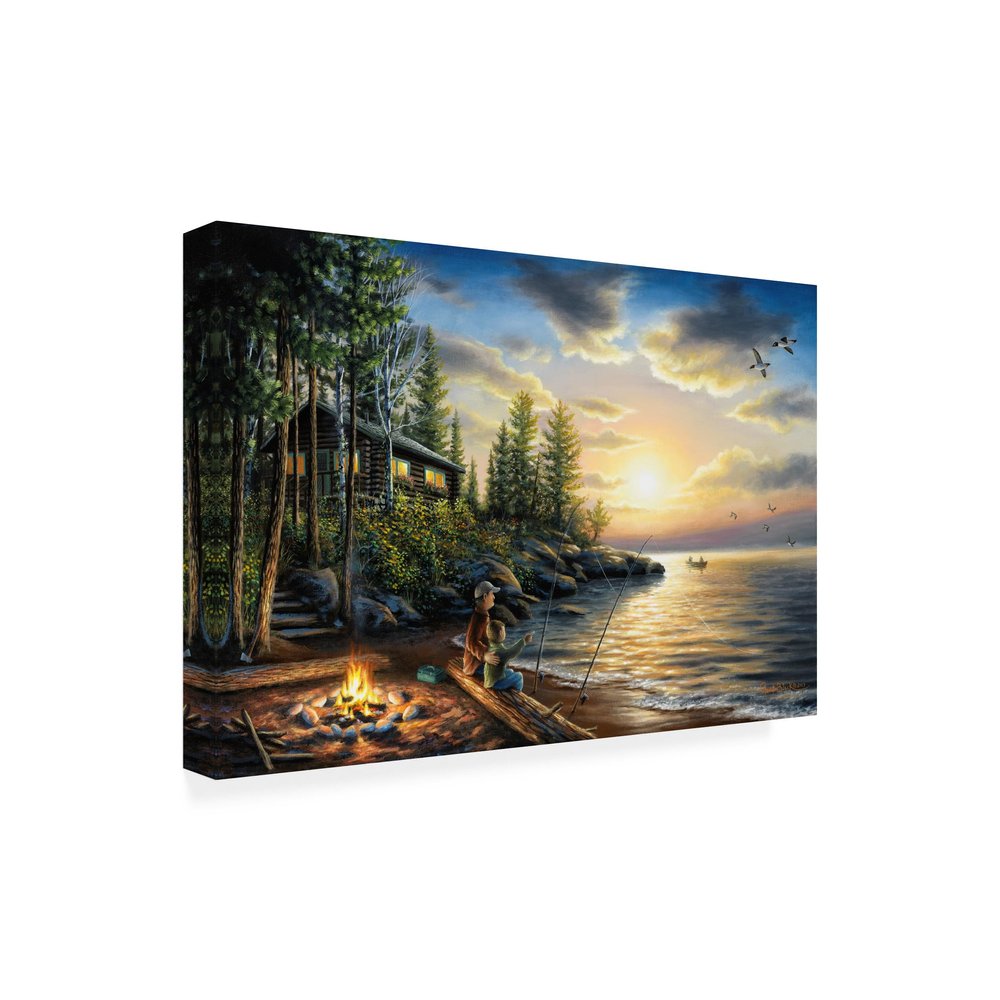 Wrapped Canvas Wall Art - Chuck Black 'Summer Nights' Wall Art for Living Room, Bedroom, or Office Dcor - 16x24