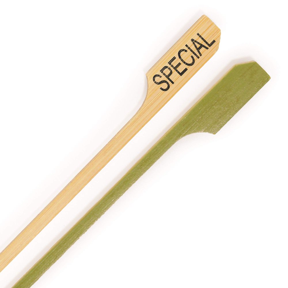 BambooMN Special Label Marker Bamboo Paddle Pick - 3.5" (8.9cm) - 100 Units
